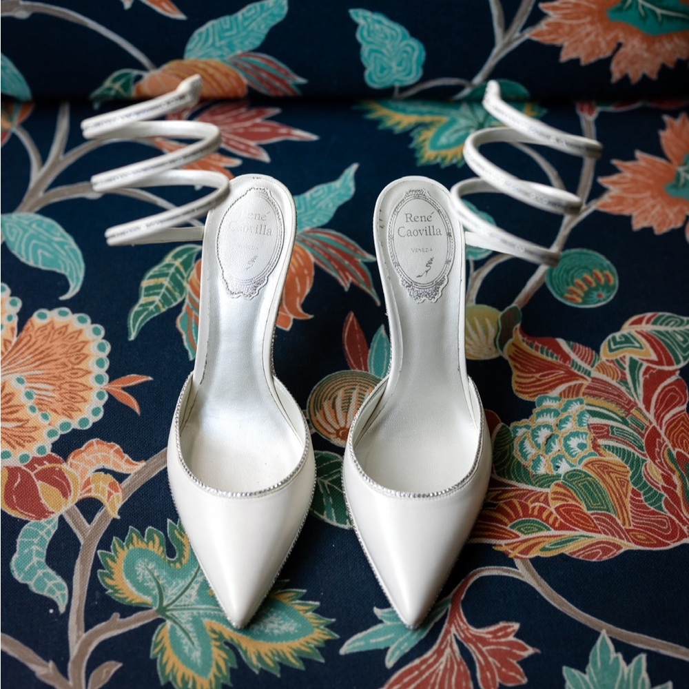 Rene Caovilla cleo crystal-embellished wrap heels